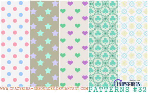 32种小清新背景符号Photoshop填充背景素材下载-玩吧资源站