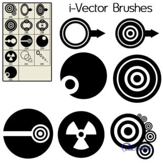 超时代非主流同心圆图案PS笔刷装扮素材-玩吧资源站