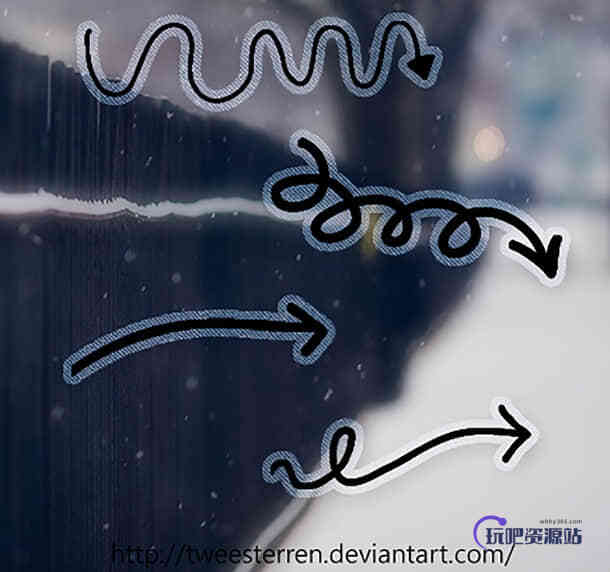 有趣的箭头涂鸦标记Photoshop笔刷下载