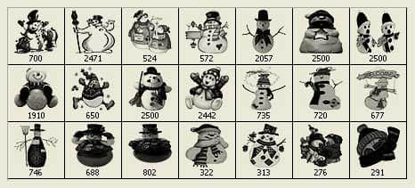 21个圣诞节雪人造型Photoshop笔刷下载