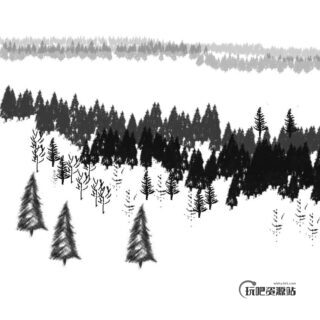 树木背景、森林效果Photoshop笔刷下载-玩吧资源站