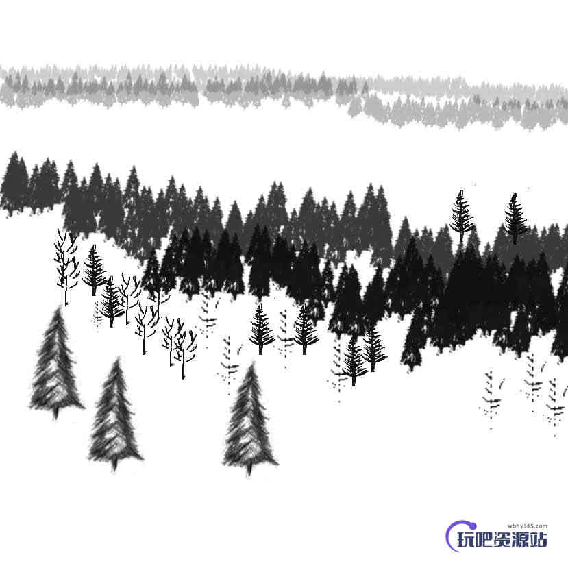树木背景、森林效果Photoshop笔刷下载