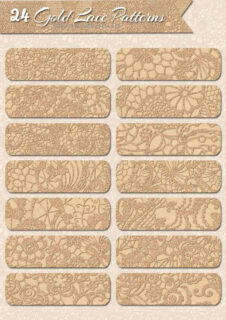 24种无缝金边植物花纹图案PS填充背景（JPG格式素材）-玩吧资源站