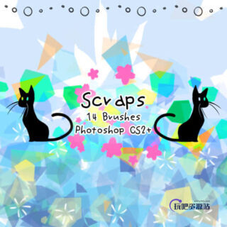 碎片Photoshop笔刷-玩吧资源站