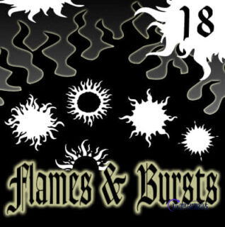 火焰和爆炸形状photoshop自定义形状素材 .csh 下载-玩吧资源站