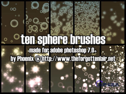 光影泡泡、气泡、透明小球PS笔刷下载-玩吧资源站