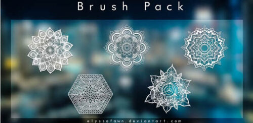 精美的伊斯兰民族植物花纹图案Photoshop笔刷下载-玩吧资源站