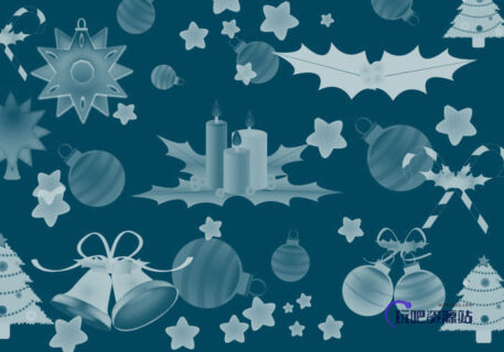 圣诞节卡通装饰品Photoshop笔刷素材下载-玩吧资源站