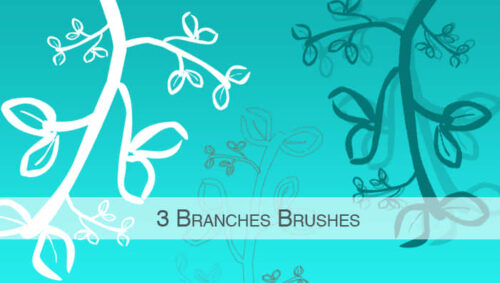 简单手绘植物枝条花纹图案PS笔刷下载-玩吧资源站