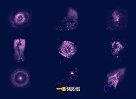9种深空星云图案、星际宇宙背景PS笔刷下载-玩吧资源站