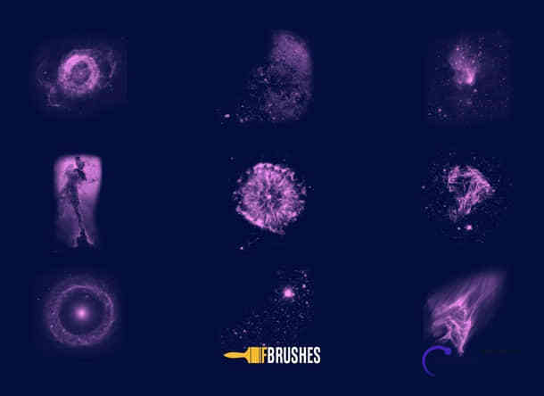 9种深空星云图案、星际宇宙背景PS笔刷下载