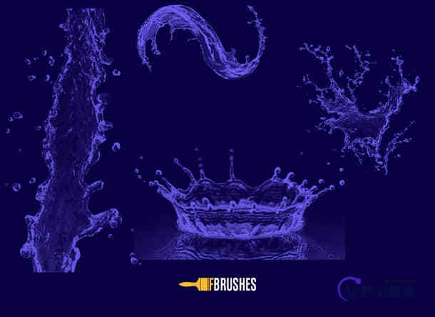 水花、水流Photoshop笔刷下载