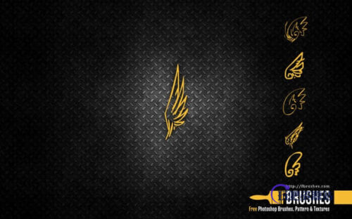手绘涂鸦天使翅膀Photoshop笔刷下载-玩吧资源站