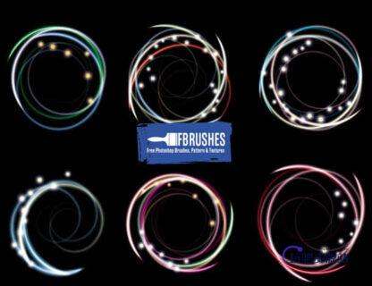 炫彩光圈Photoshop光影特效笔刷-玩吧资源站