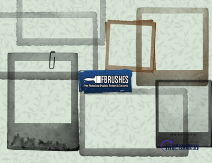 一组宝丽来相框、拍立得照片边框PS笔刷素材-玩吧资源站