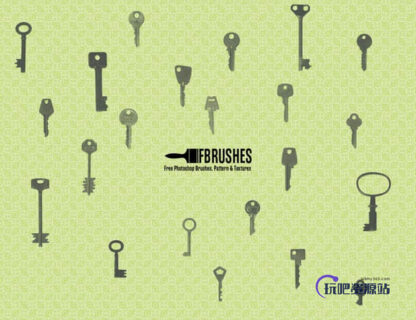 真实的钥匙PS笔刷下载-玩吧资源站
