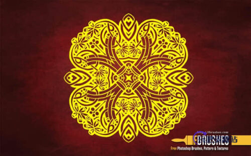 中世纪古典花纹图案Photoshop笔刷素材-玩吧资源站