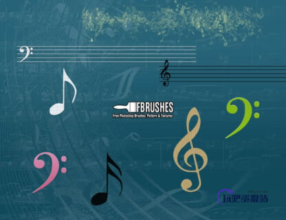音符、音阶Photoshop音乐笔刷-玩吧资源站