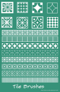 瓷砖花纹图案PS笔刷下载-玩吧资源站