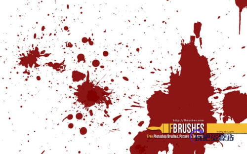 墨水、血液飞溅滴溅效果PS笔刷下载-玩吧资源站