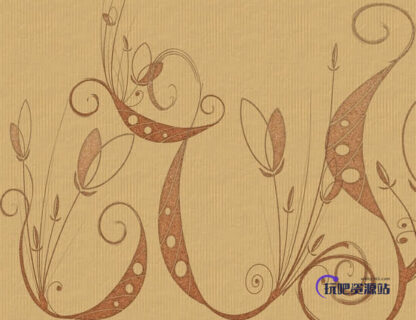 抽线艺术植物花纹图案Photoshop笔刷下载-玩吧资源站