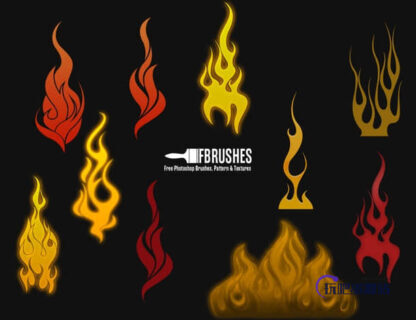 卡通火焰纹饰图案PS火焰纹章笔刷-玩吧资源站