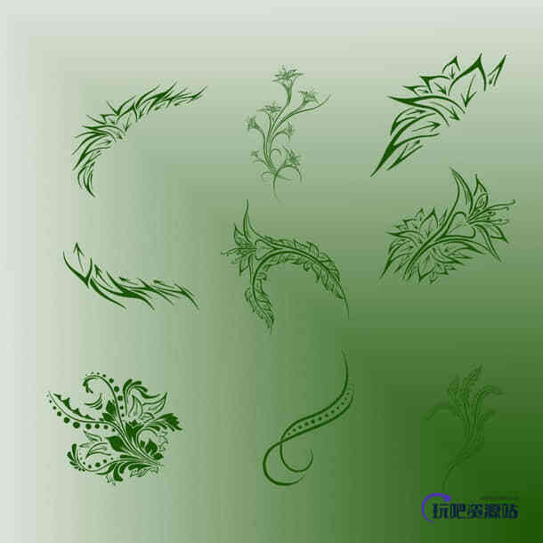 独立的优美艺术花纹图案Photoshop植物花纹笔刷