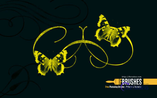 蝴蝶背景Photoshop笔刷下载-玩吧资源站