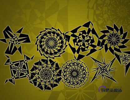 对折填充图案Photoshop笔刷下载-玩吧资源站