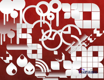 简单的矢量图形PS笔刷下载-玩吧资源站