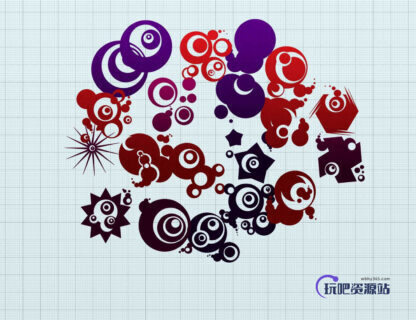 时尚酷炫非主流图案符号Photoshop笔刷下载-玩吧资源站