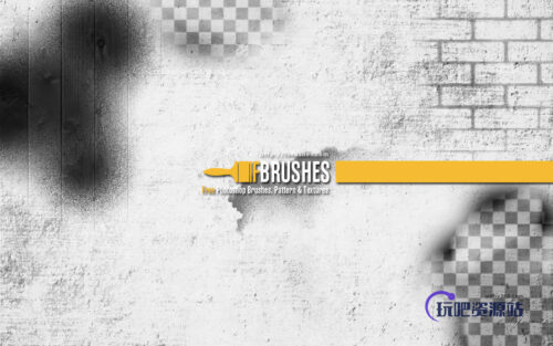 墙壁纹理、木板纹理Photoshop笔刷下载-玩吧资源站