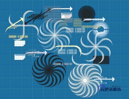 箭头、镰刀符号PS笔刷下载-玩吧资源站