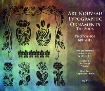 漂亮的欧式植物花纹艺术纹理PS笔刷下载-玩吧资源站