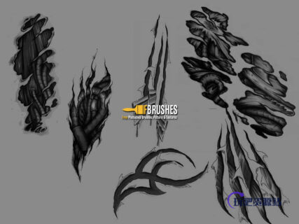 撕裂痕迹效果PS笔刷下载-玩吧资源站