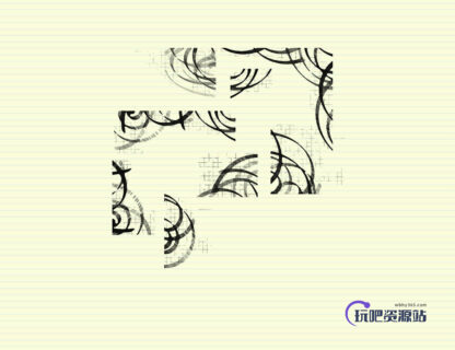 装饰边角线条效果PS笔刷下载-玩吧资源站