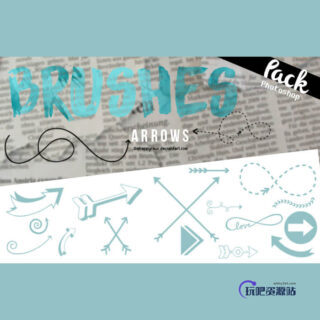 51种箭头符号涂鸦标志Photoshop笔刷下载-玩吧资源站