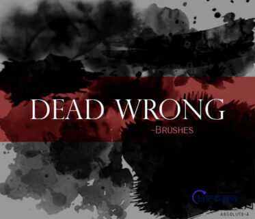 6种高质量水墨油漆效果纹理PS笔刷下载-玩吧资源站