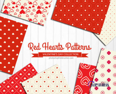 12种爱心背景图填充PS素材下载-玩吧资源站