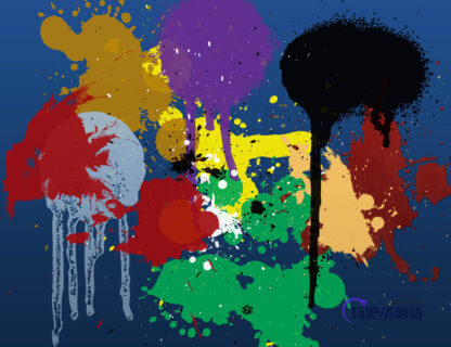 油漆滴溅、喷洒效果PS笔刷下载-玩吧资源站