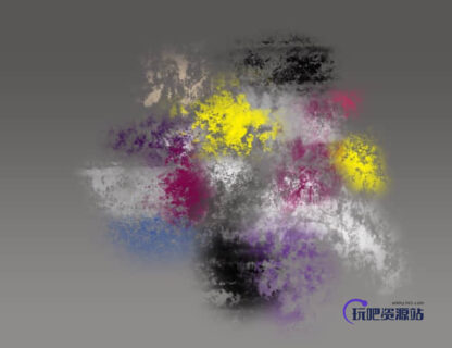 分散、粉末状油漆纹理PS笔刷免费下载-玩吧资源站