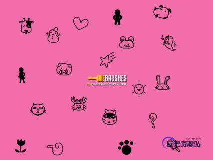 有趣可爱的童趣卡通PS笔刷下载-玩吧资源站
