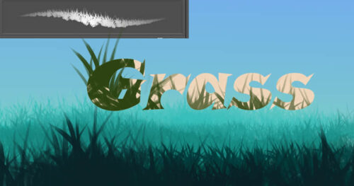 浓密的青草、草地CG画笔PS笔刷素材下载-玩吧资源站