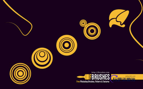 抽象形状图形同心圆PS笔刷下载-玩吧资源站