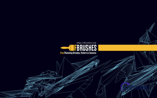 几何线框图形、科技场景Photoshop笔刷下载-玩吧资源站