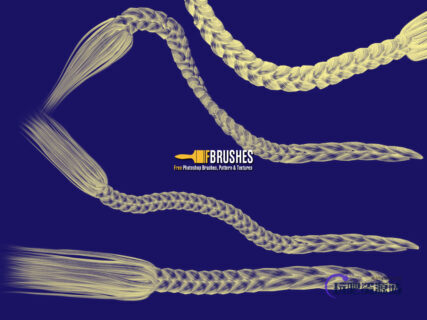 双马尾辫子效果Photoshop发型笔刷下载-玩吧资源站