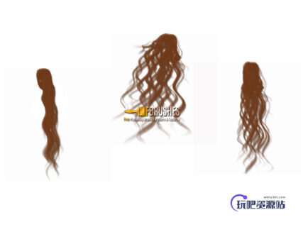 女式长发发型、飘发PS笔刷下载-玩吧资源站