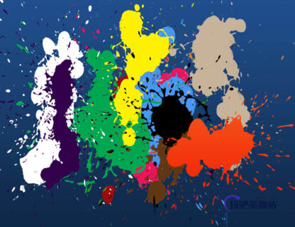 一套混乱油漆、油墨滴溅PS笔刷下载-玩吧资源站