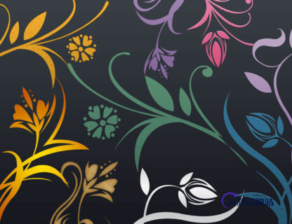 漂亮的艺术花卉图案印花纹理PS笔刷下载-玩吧资源站