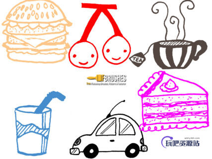 日常童趣涂鸦PS美图笔刷-玩吧资源站